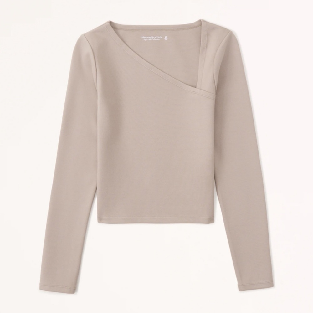 Abercrombie & Fitch Long-Sleeve Asymmetrical Ponte Top